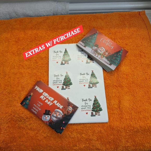 🦋LAST ONE: 110ct. 50ct. Christmas🎄 Thank You Cards, 60 Thank You Stickers - Picture 7 of 7